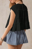 Solid Color Round Neck Short Sleeved Doll Shirt