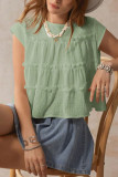 Solid Color Round Neck Short Sleeved Doll Shirt