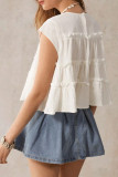 Solid Color Round Neck Short Sleeved Doll Shirt