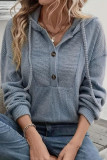 Solid Color Pit Stripe Long Sleeved Hooded Sweatshirt
