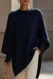 Round Neck Long Sleeved Knitted Loose Sweater