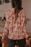 Ruffled Long Sleeved Checkered Printed Shirt