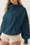 Zipper Drawstring Long Sleeved Sports Hoodie