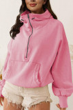 Zipper Drawstring Long Sleeved Sports Hoodie