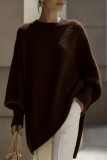 Round Neck Long Sleeved Knitted Loose Sweater