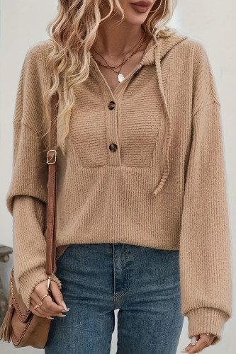 Solid Color Pit Stripe Long Sleeved Hooded Sweatshirt