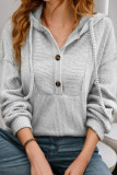 Solid Color Pit Stripe Long Sleeved Hooded Sweatshirt