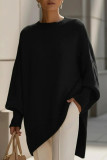 Round Neck Long Sleeved Knitted Loose Sweater