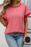 Striped Printed Short Sleeved T-shirt