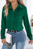 Solid Color Button-Up Long Sleeve Office Shirt