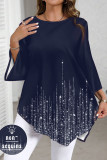 Large Size Print Round Neck Long Sleeved Shirt