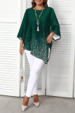 Large Size Print Round Neck Long Sleeved Shirt