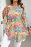 Floral Print Round Neck Long Sleeved T-shirt
