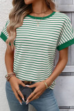 Striped Printed Short Sleeved T-shirt