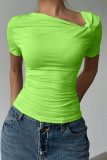 Summer Solid Color Short Sleeved Shirt