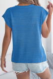 Bat Short Sleeved Contrasting Knitted Sweater