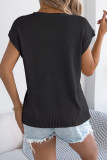Solid Color Bat Short Sleeved Knitted Sweater