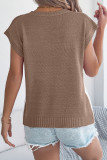 Bat Short Sleeved Contrasting Knitted Sweater