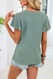 Solid Color V-neck Loose Short Sleeved T-shirt