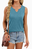V-neck Solid Color Sleeveless Vest