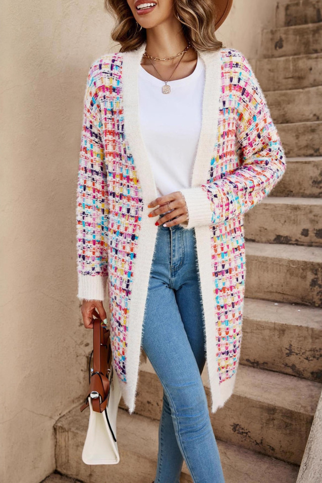 Colorful Printed Long Sleeved Cardigan Jacket