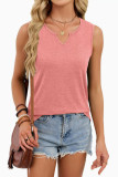 V-neck Solid Color Sleeveless Vest