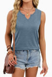 V-neck Solid Color Sleeveless Vest