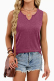 V-neck Solid Color Sleeveless Vest