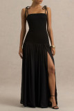 Solid Color Sleeveless Camisole Pleated Dress