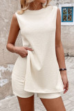 Round Neck Sleeveless Vest and Shorts Two-piece Set
