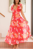 V-neck Pleated Backless Sleeveless Dress