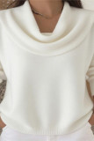 Loose Solid Color Long Sleeved Knitted Sweater
