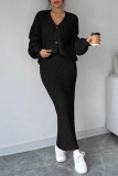 V-neck Sweater Half Skirt Two-piece Set