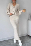 V-neck Sweater Half Skirt Two-piece Set