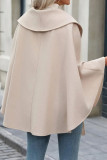 Solid Color Lapel and Waist Cinching Cloak