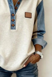 Cowboy Collar Knitted Lapel Long Sleeved Shirt