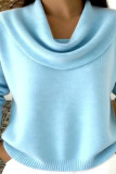 Loose Solid Color Long Sleeved Knitted Sweater