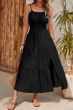 Solid Color Sleeveless Camisole Waist Cinching Dress