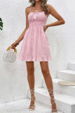 Printed Sleeveless Camisole Waist Cinching Dress