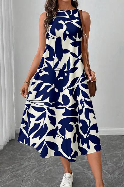 Fashionable Sleeveless Printed Dress