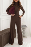 High Neck Sweater Wide Leg Pants Two-piece Set