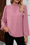 Lotus Leaf Edge Round Neck Long Sleeved T-shirt