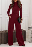 High Neck Sweater Wide Leg Pants Two-piece Set