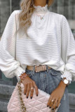 High Neck Long Sleeved Solid Color Shirt