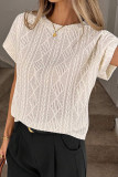 Round Neck Jacquard Short Sleeved T-shirt