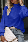High Neck Long Sleeved Solid Color Shirt
