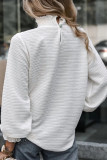 High Neck Long Sleeved Solid Color Shirt