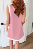 V-neck Sleeveless Contrasting Vest Dress