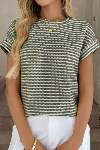 Round Neck Short Sleeved Knitted Shirt