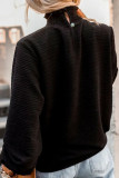 High Neck Long Sleeved Solid Color Shirt
